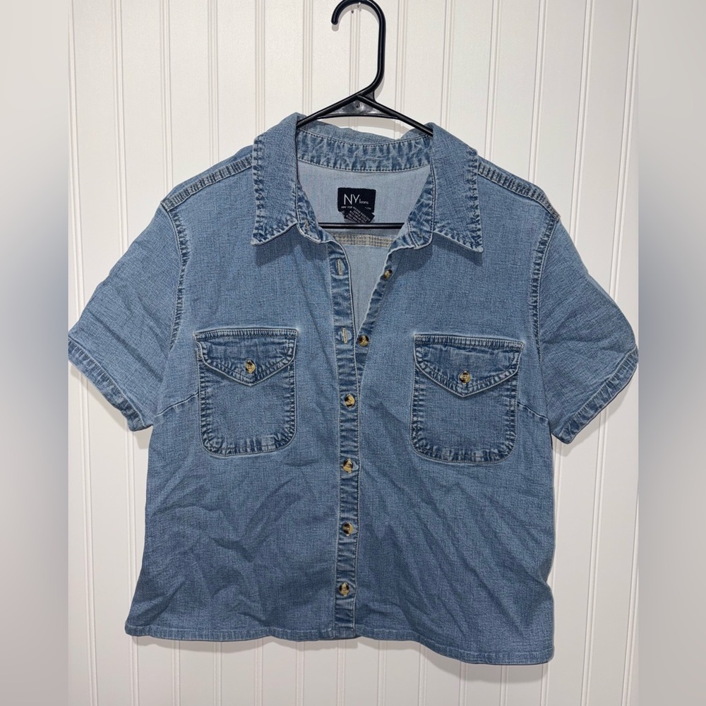 Vintage NY Jeans & Co. Light Denim Top| Size XL(fit large)